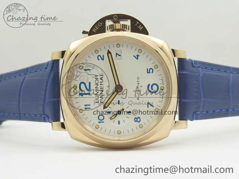 PAM756 Luminor Due VSF Best Edition White Dial on Blue Leather Strap AXXXIV