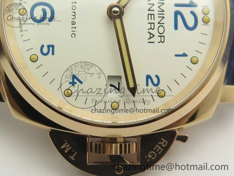 PAM756 Luminor Due VSF Best Edition White Dial on Blue Leather Strap AXXXIV