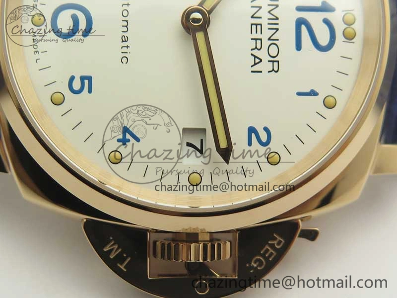 PAM756 Luminor Due VSF Best Edition White Dial on Blue Leather Strap AXXXIV