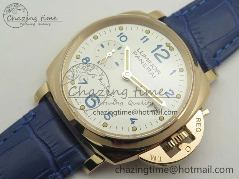 PAM756 Luminor Due VSF Best Edition White Dial on Blue Leather Strap AXXXIV