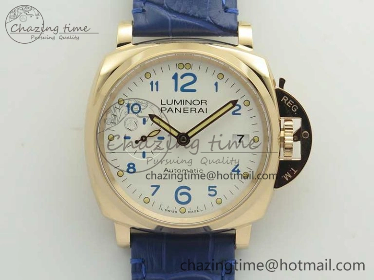 PAM756 Luminor Due VSF Best Edition White Dial on Blue Leather Strap AXXXIV