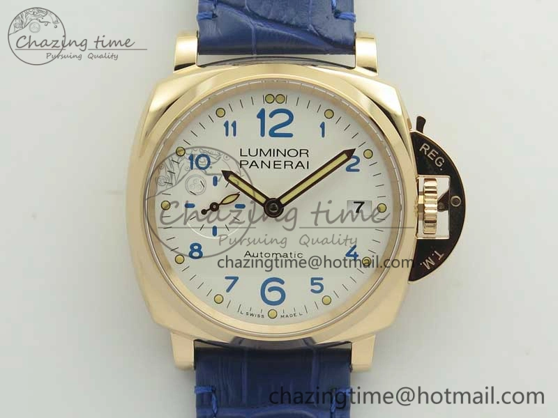 PAM756 Luminor Due VSF Best Edition White Dial on Blue Leather Strap AXXXIV