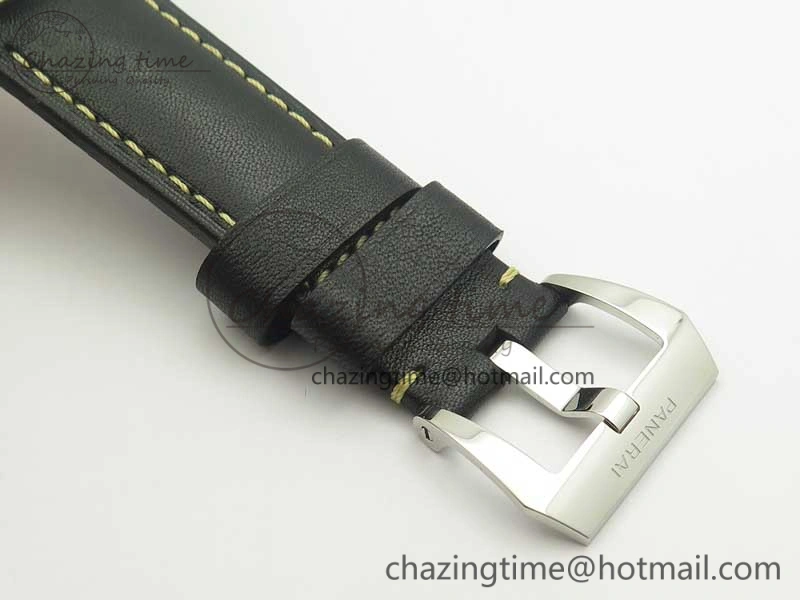 PAM773 Luminor Base Logo 3 Days Acciaio XF 1:1 Best Edition Black Dial On Black Leather Strap A6498