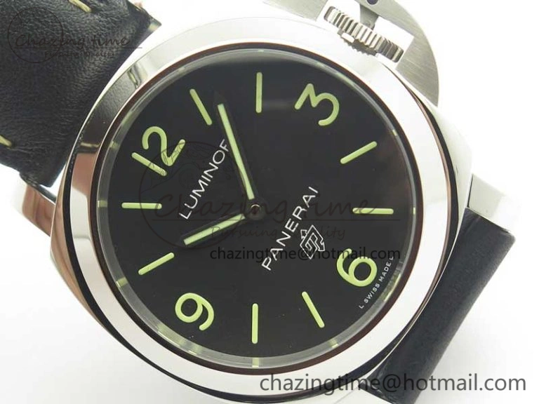 PAM773 Luminor Base Logo 3 Days Acciaio XF 1:1 Best Edition Black Dial On Black Leather Strap A6498