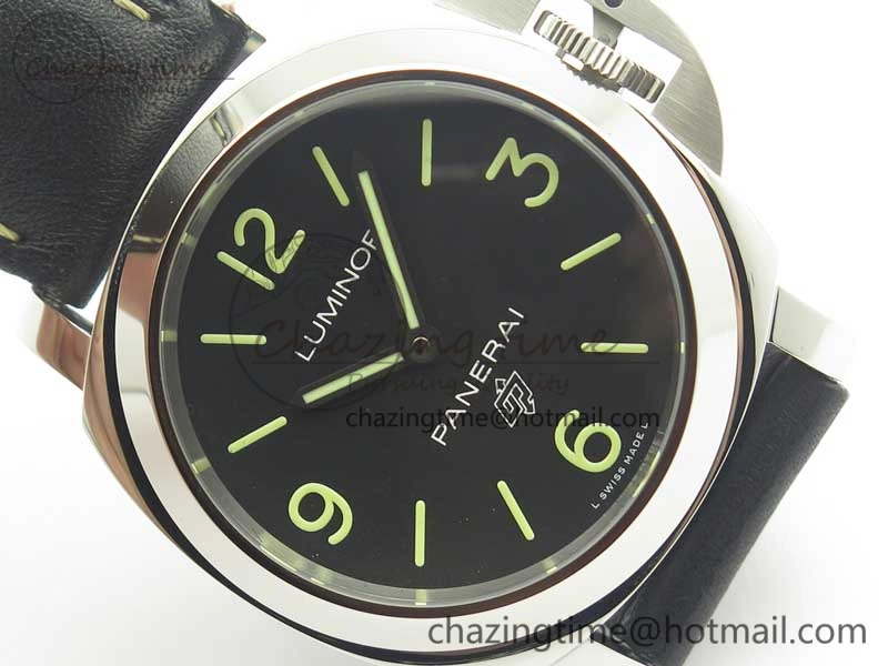 PAM773 Luminor Base Logo 3 Days Acciaio XF 1:1 Best Edition Black Dial On Black Leather Strap A6498