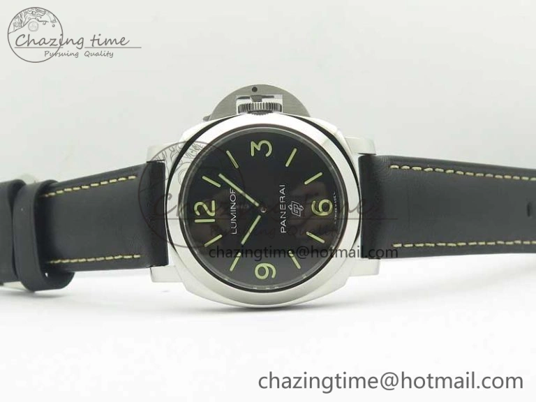 PAM773 Luminor Base Logo 3 Days Acciaio XF 1:1 Best Edition Black Dial On Black Leather Strap A6498