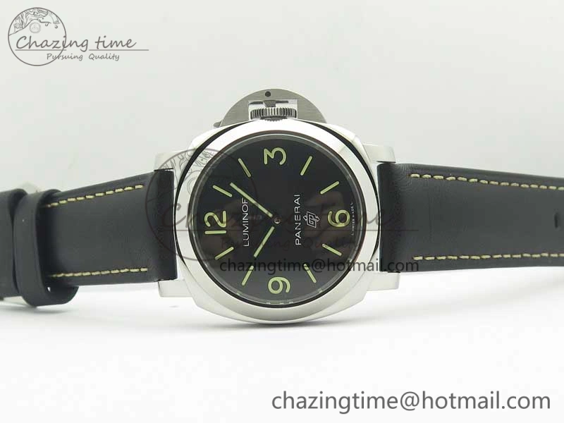 PAM773 Luminor Base Logo 3 Days Acciaio XF 1:1 Best Edition Black Dial On Black Leather Strap A6498