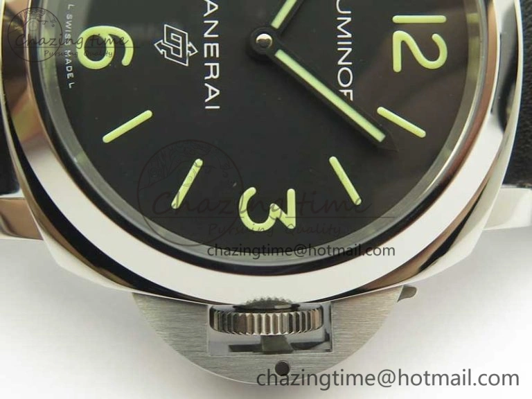PAM773 Luminor Base Logo 3 Days Acciaio XF 1:1 Best Edition Black Dial On Black Leather Strap A6498
