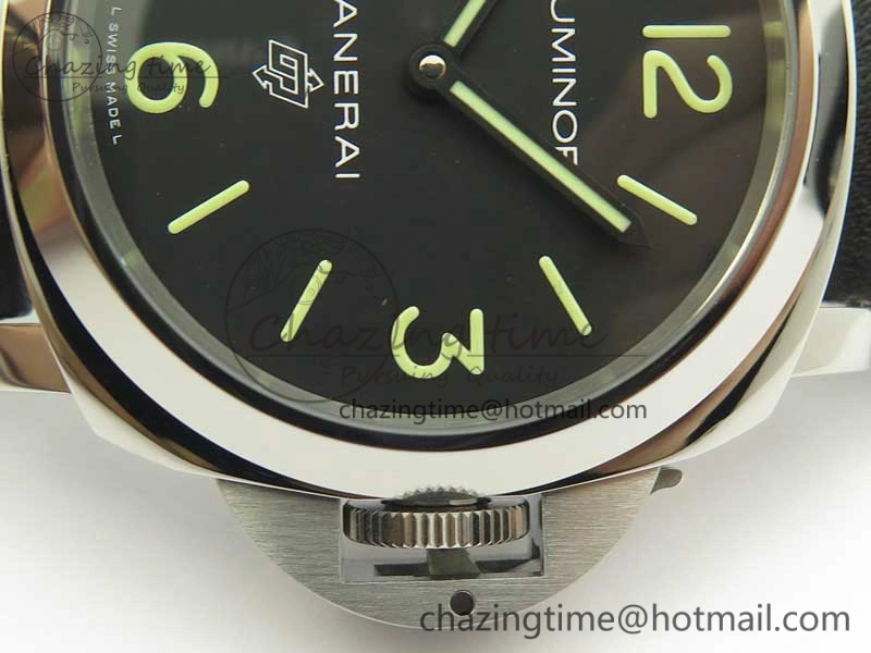 PAM773 Luminor Base Logo 3 Days Acciaio XF 1:1 Best Edition Black Dial On Black Leather Strap A6498