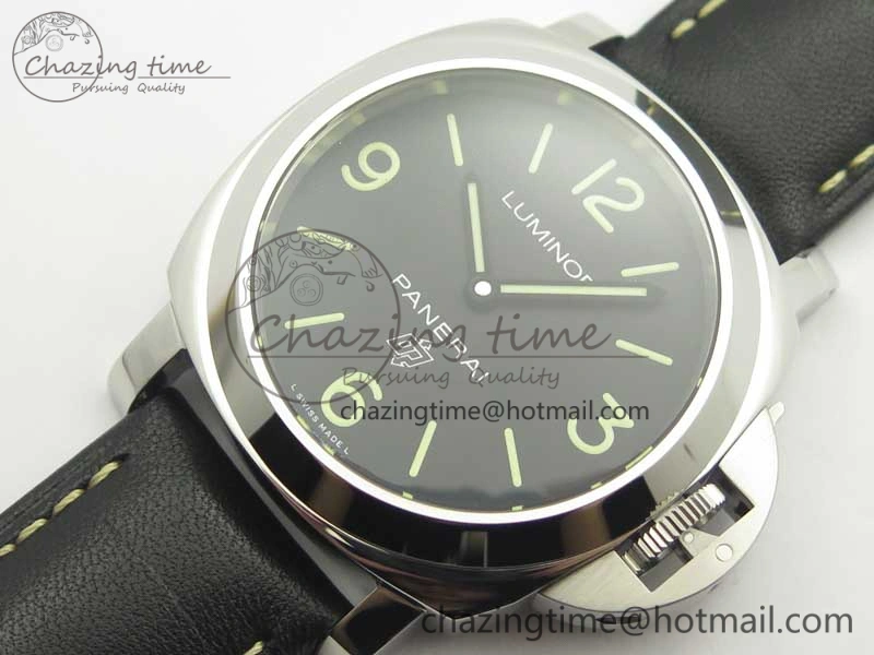 PAM773 Luminor Base Logo 3 Days Acciaio XF 1:1 Best Edition Black Dial On Black Leather Strap A6498