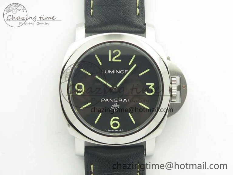 PAM773 Luminor Base Logo 3 Days Acciaio XF 1:1 Best Edition Black Dial On Black Leather Strap A6498
