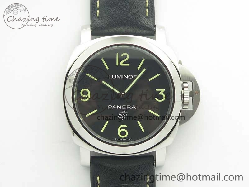 PAM773 Luminor Base Logo 3 Days Acciaio XF 1:1 Best Edition Black Dial On Black Leather Strap A6498