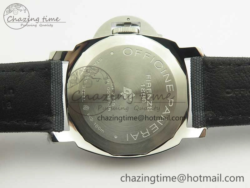 PAM774 Luminor Base Blue Logo 3 Days Acciaio XF 1:1 Best Edition Black Dial On Blue Nylon Strap A6498