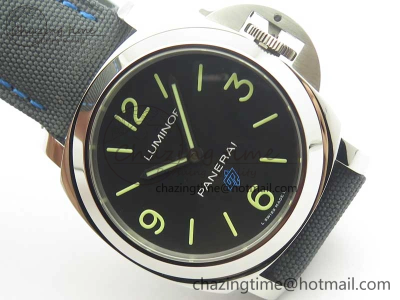 PAM774 Luminor Base Blue Logo 3 Days Acciaio XF 1:1 Best Edition Black Dial On Blue Nylon Strap A6498