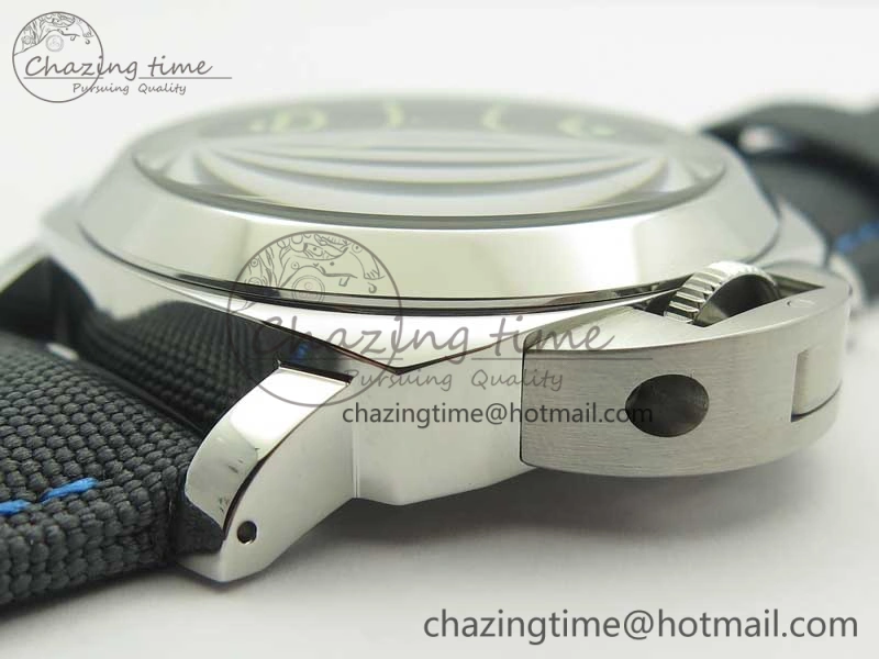 PAM774 Luminor Base Blue Logo 3 Days Acciaio XF 1:1 Best Edition Black Dial On Blue Nylon Strap A6498