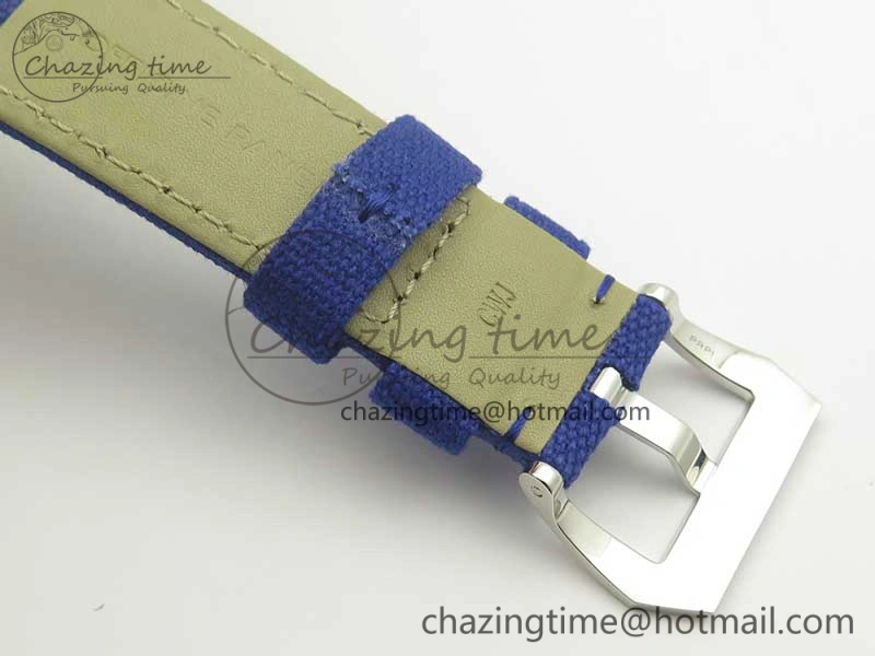 PAM777 Luminor Base Blue Logo 3 Days Acciaio XF 1:1 Best Edition Black Dial on Blue Nylon Strap A6497