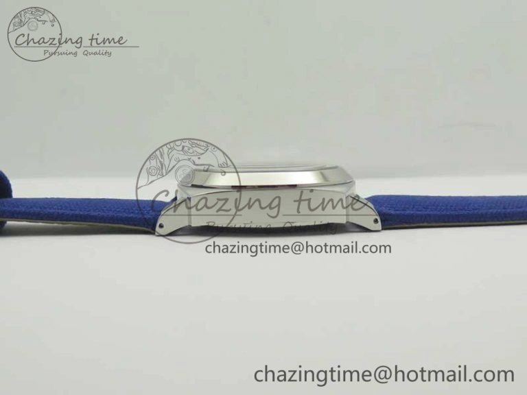 PAM777 Luminor Base Blue Logo 3 Days Acciaio XF 1:1 Best Edition Black Dial on Blue Nylon Strap A6497