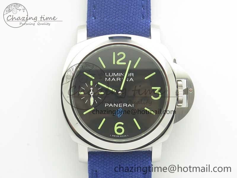 PAM777 Luminor Base Blue Logo 3 Days Acciaio XF 1:1 Best Edition Black Dial on Blue Nylon Strap A6497