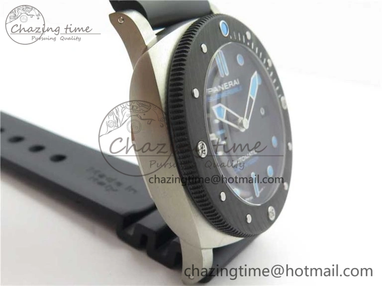 PAM799 Titanium VSF Best Edition Carbotech Bezel Black Dial on Rubber Strap P.9010 Clone