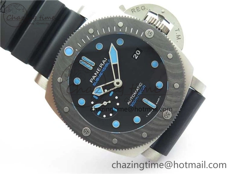 PAM799 Titanium VSF Best Edition Carbotech Bezel Black Dial on Rubber Strap P.9010 Clone