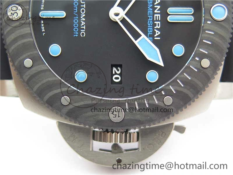PAM799 Titanium VSF Best Edition Carbotech Bezel Black Dial on Rubber Strap P.9010 Clone