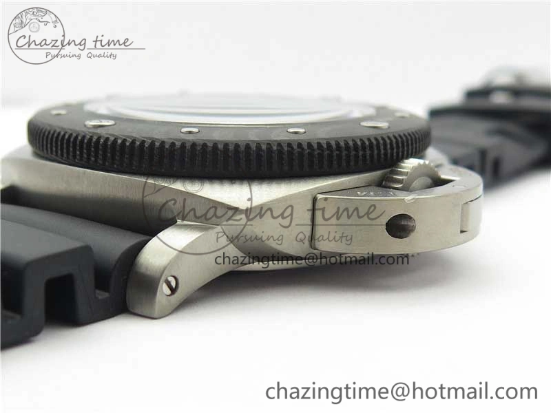 PAM799 Titanium VSF Best Edition Carbotech Bezel Black Dial on Rubber Strap P.9010 Clone