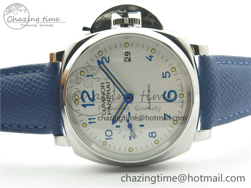 PAM906 Luminor Due VSF Best Edition White Dial on Blue Leather Strap AXXXIV