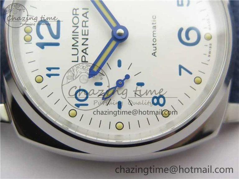 PAM906 Luminor Due VSF Best Edition White Dial on Blue Leather Strap AXXXIV