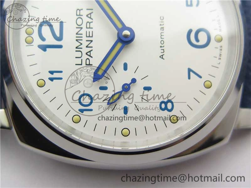 PAM906 Luminor Due VSF Best Edition White Dial on Blue Leather Strap AXXXIV