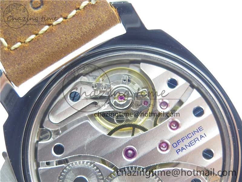 PAM911 T “Last One For Paneristi” Noob 1:1 Best Edition on Brown Leather Strap A6497 with Y-Incabloc V12