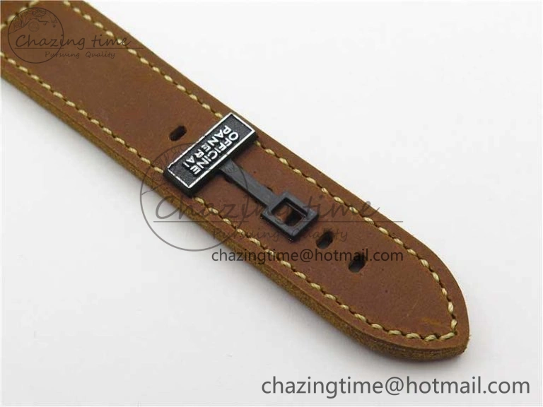 PAM911 T “Last One For Paneristi” Noob 1:1 Best Edition on Brown Leather Strap A6497 with Y-Incabloc V12