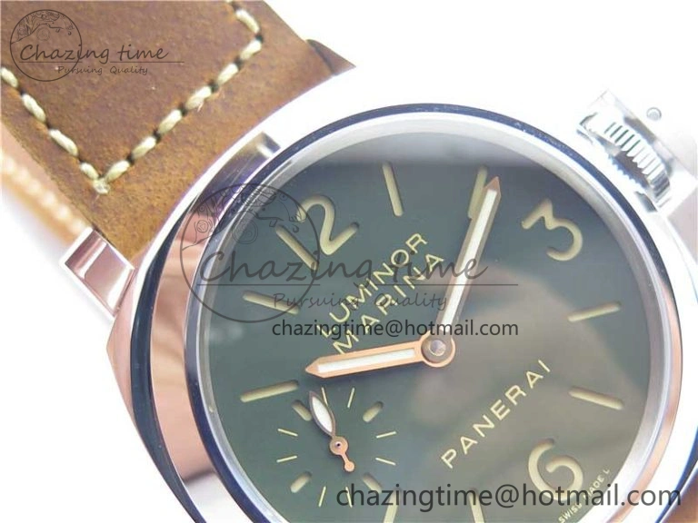 PAM911 T “Last One For Paneristi” Noob 1:1 Best Edition on Brown Leather Strap A6497 with Y-Incabloc V12