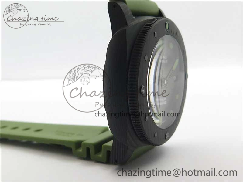 PAM961 Carbotech VSF Best Edition Carbon Dial on Green Rubber Strap P.9010 Clone