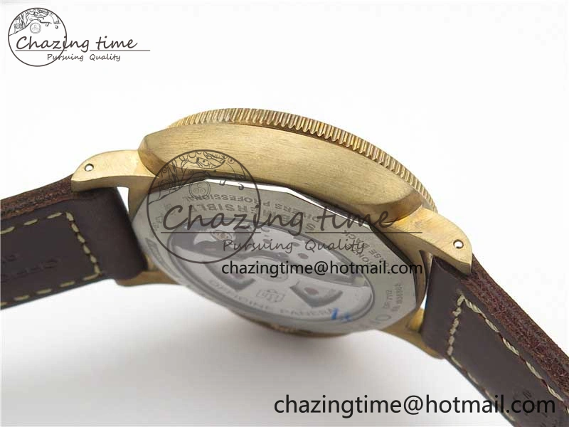PAM968 V Bronzo ZF 1:1 Best Edition Brown Ceramic Bezel and Dial on Brown Strap P.9010 Clone