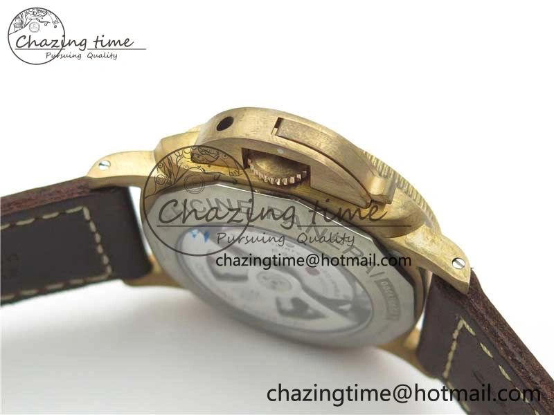PAM968 V Bronzo ZF 1:1 Best Edition Brown Ceramic Bezel and Dial on Brown Strap P.9010 Clone