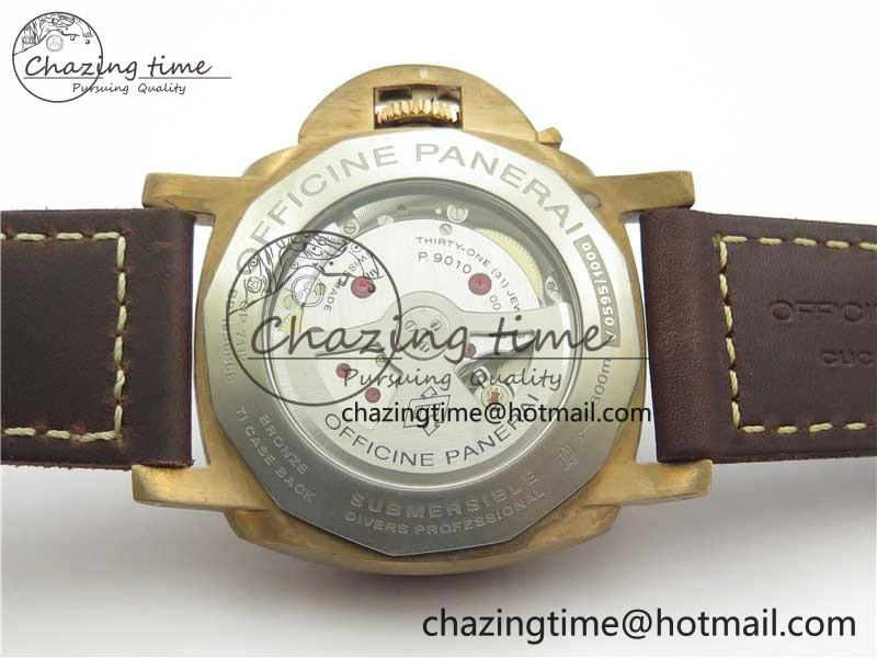 PAM968 V Bronzo ZF 1:1 Best Edition Brown Ceramic Bezel and Dial on Brown Strap P.9010 Clone