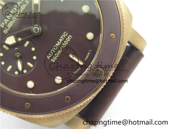 PAM968 V Bronzo ZF 1:1 Best Edition Brown Ceramic Bezel and Dial on Brown Strap P.9010 Clone