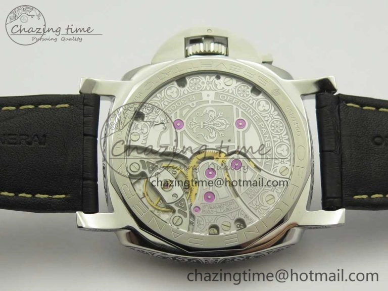 PAM972 Luminor 1950 Firenze 3 Days Engraved Case & Movement V9F Best Edition on Black Leather Strap P.3000 Super Clone