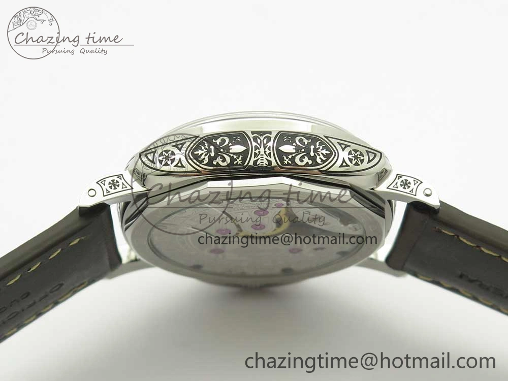 PAM972 Luminor 1950 Firenze 3 Days Engraved Case & Movement V9F Best Edition on Brown Leather Strap P.3000 Super Clone