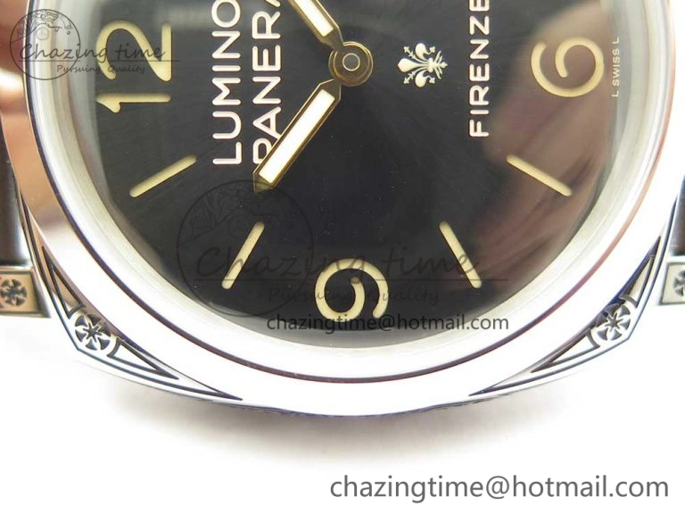 PAM972 Luminor 1950 Firenze 3 Days Engraved Case & Movement V9F Best Edition on Brown Leather Strap P.3000 Super Clone