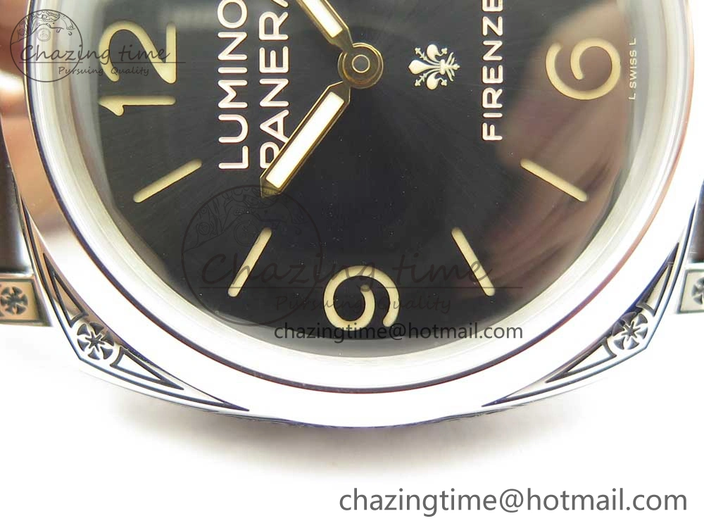 PAM972 Luminor 1950 Firenze 3 Days Engraved Case & Movement V9F Best Edition on Brown Leather Strap P.3000 Super Clone