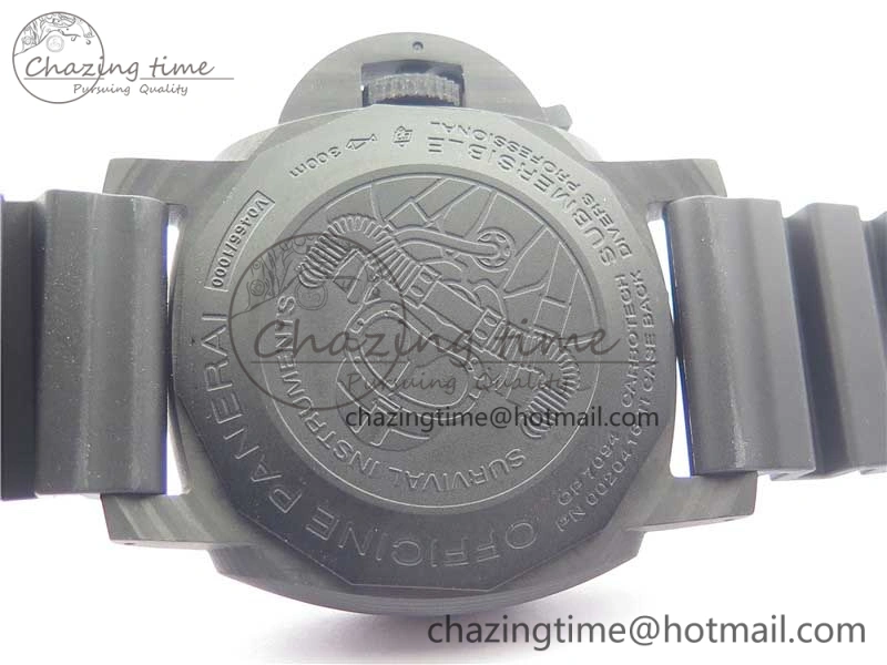 PAM979 Carbotech VSF Best Edition Carbon Dial on Rubber Strap P.9010 Clone (Free Leather Strap)