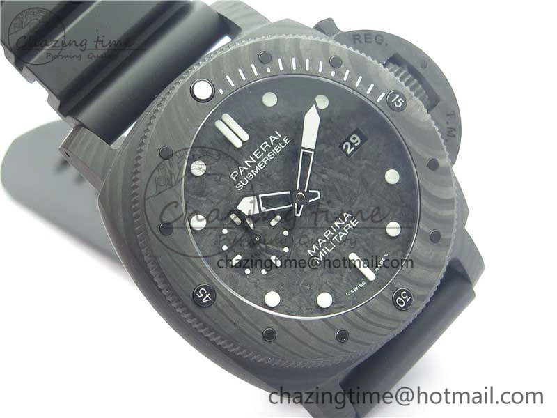 PAM979 Carbotech VSF Best Edition Carbon Dial on Rubber Strap P.9010 Clone (Free Leather Strap)