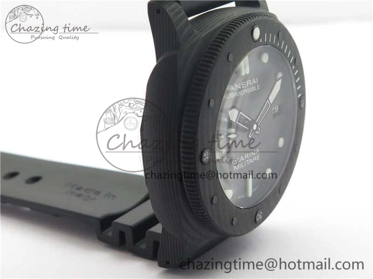 PAM979 Carbotech VSF Best Edition Carbon Dial on Rubber Strap P.9010 Clone (Free Leather Strap)