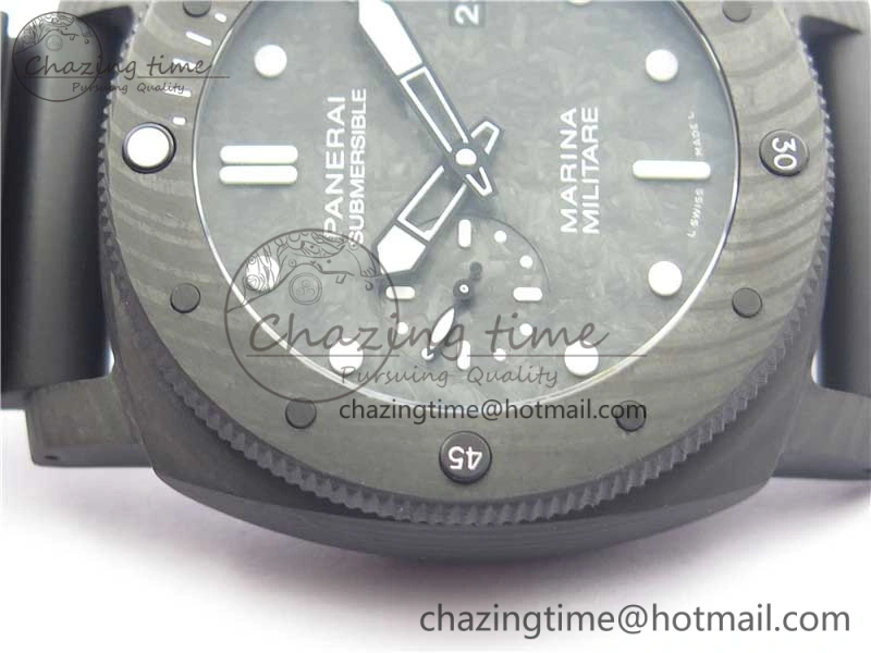 PAM979 Carbotech VSF Best Edition Carbon Dial on Rubber Strap P.9010 Clone (Free Leather Strap)