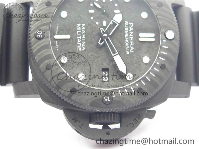 PAM979 Carbotech VSF Best Edition Carbon Dial on Rubber Strap P.9010 Clone (Free Leather Strap)