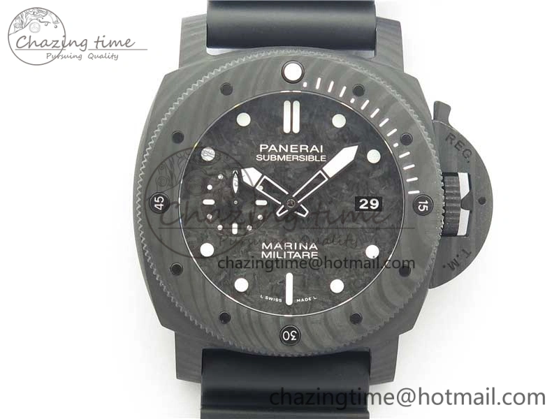 PAM979 Carbotech VSF Best Edition Carbon Dial on Rubber Strap P.9010 Clone (Free Leather Strap)