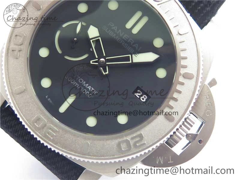 PAM984 Mike Horn Submersible VSF 1:1 Best Edition Black Dial on Black Nylon Strap P.9010 Clone