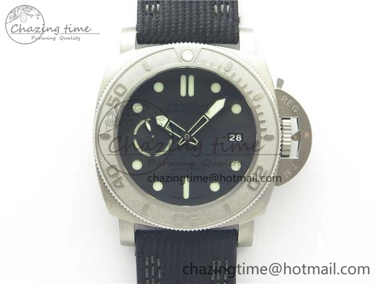 PAM984 Mike Horn Submersible VSF 1:1 Best Edition Black Dial on Black Nylon Strap P.9010 Clone