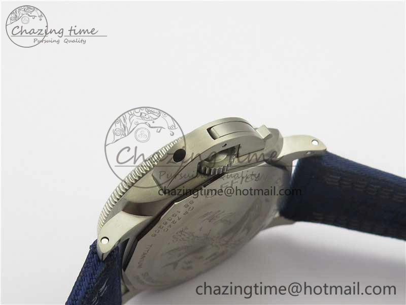 PAM985 Mike Horn Submersible VSF 1:1 Best Edition Black Dial on Blue Nylon Strap P.9010 Clone